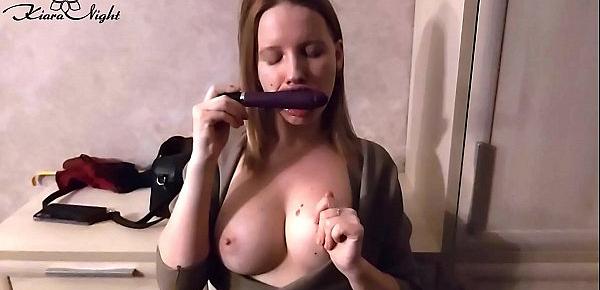  Woman Suck and Play Hairy Pussy Vibrator after Teaching at School